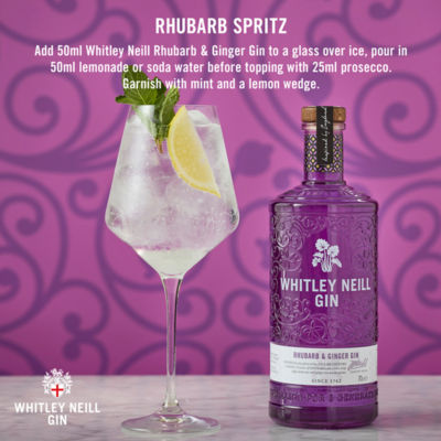 Whitley Neill Rhubarb and Ginger Gin 70cl (British brand)