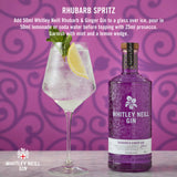 Whitley Neill Rhubarb and Ginger Gin 70cl (British brand)