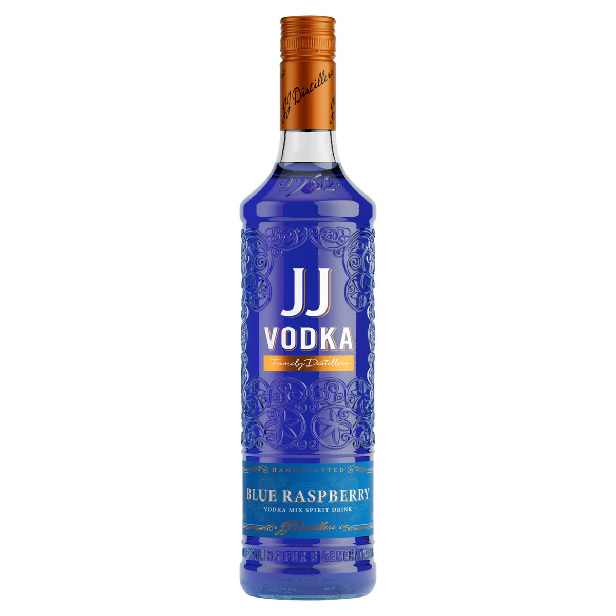 JJ Blue Raspberry Vodka Mix 70cl, UK version