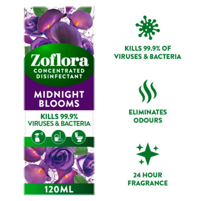 Zoflora concentrated disinfectant Midnight Blooms 120ml, imported from the UK