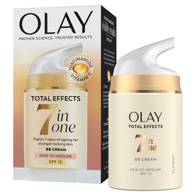 ASDA Olay Total Effects SPF15 BB Cream Fair to Medium Tinted Moisturiser 50ml- Buy online at McGrocer