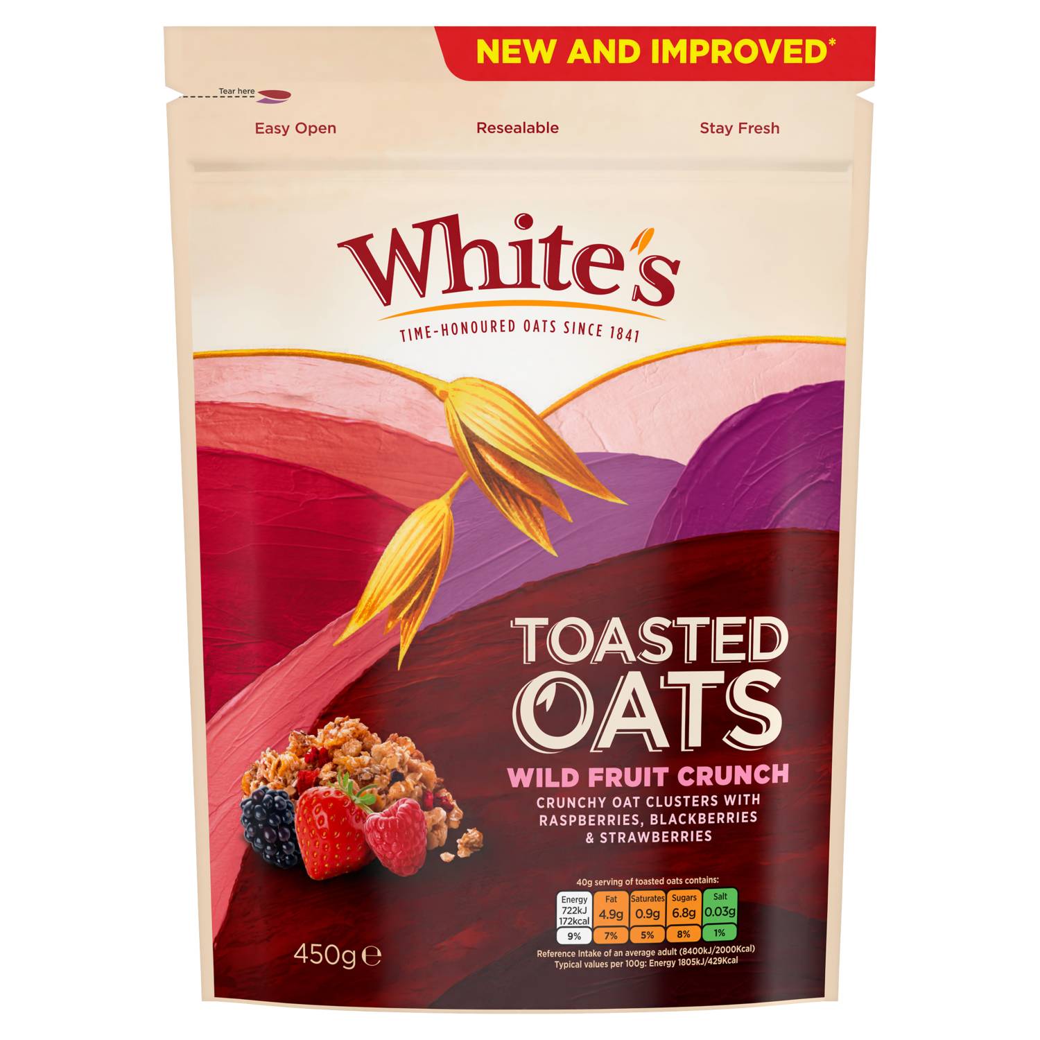 White's Toasted Oats Wild Fruit Crunch 450g, UK version
