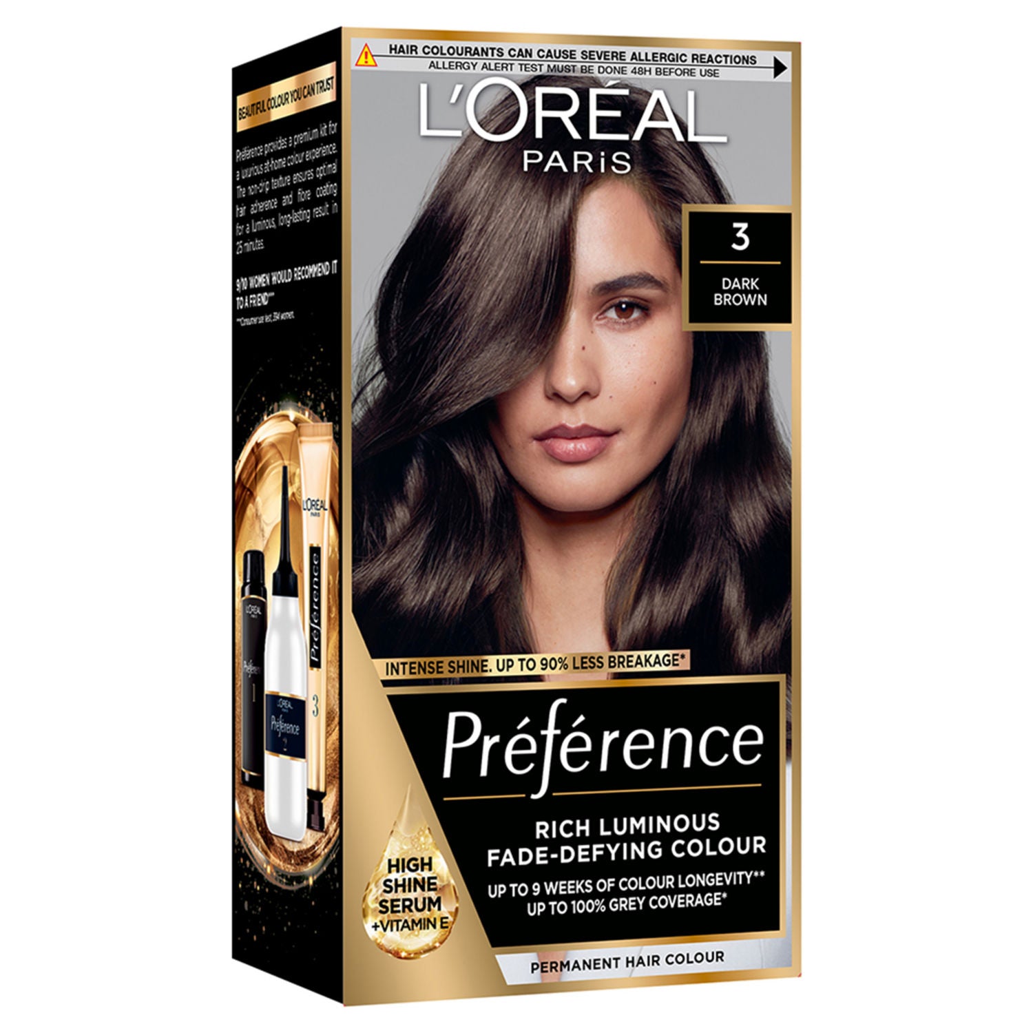L'Oreal Preference dark brown permanent hair colour, UK version