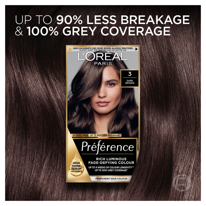 L'Oreal Preference dark brown permanent hair colour, UK version