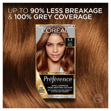 L'Oreal Preference permanent hair colour 5.3 Light Golden Brown, UK version