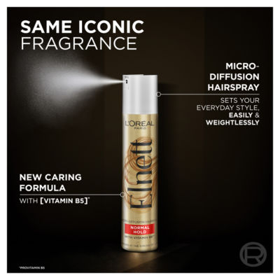Laque L'Oréal Elnett tenue normale 400 ml, importée du Royaume-Uni