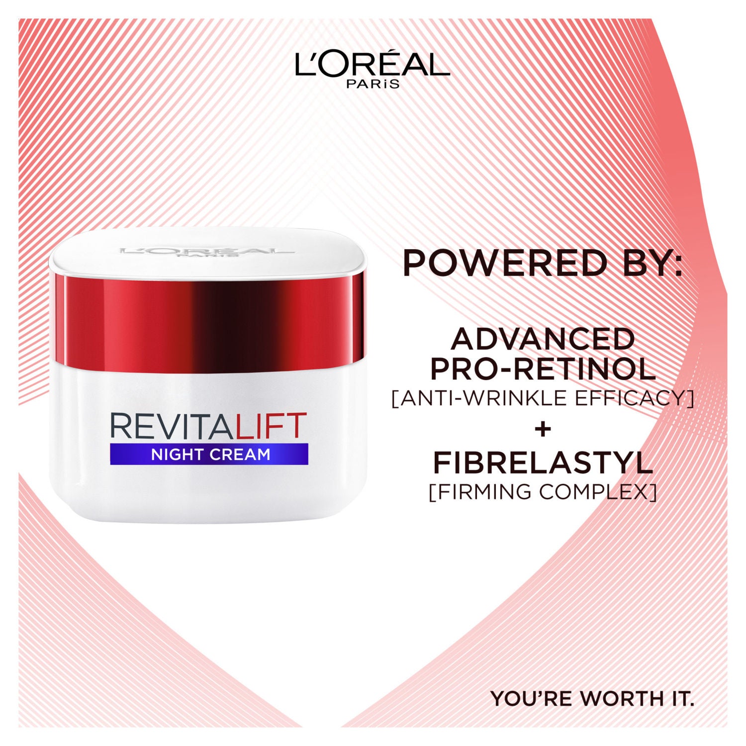 L'Oreal Paris Revitalift Hydrating Night Cream Anti-Wrinkle 50ml, UK version