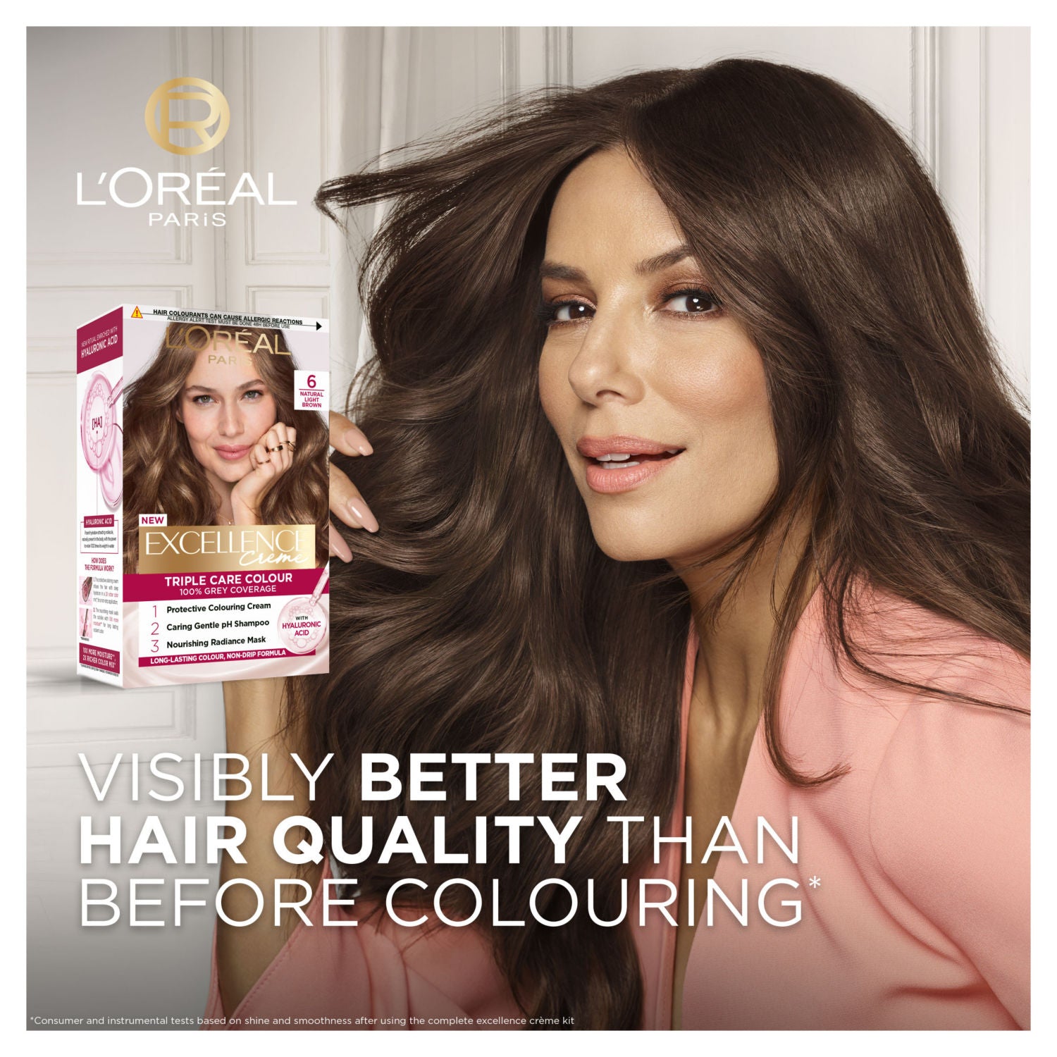 L'Oréal permanent hair colour 6 Light Brown, UK version