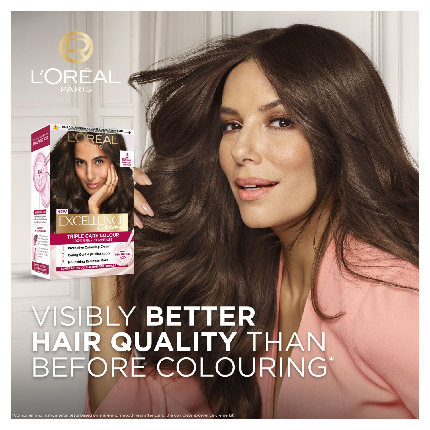 L'Oreal hair dye 3 Natural Darkest Brown, UK version