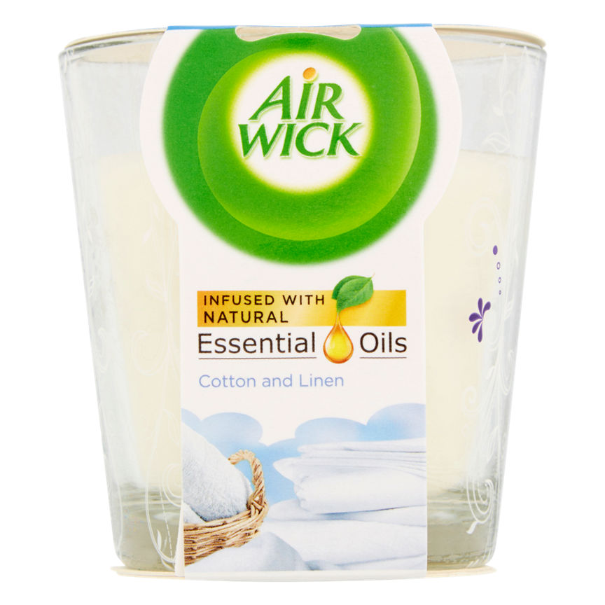 Air Wick Essential Oils Candle Cotton and Linen GOODS ASDA   