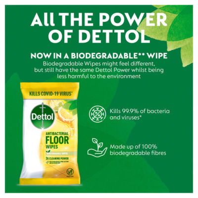 Dettol lemon and lime XL floor wipes 10 count - British product