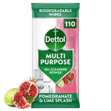 Dettol Antibacterial Multipurpose Cleaning Wipes, Pomegranate, 105 Large Wipes