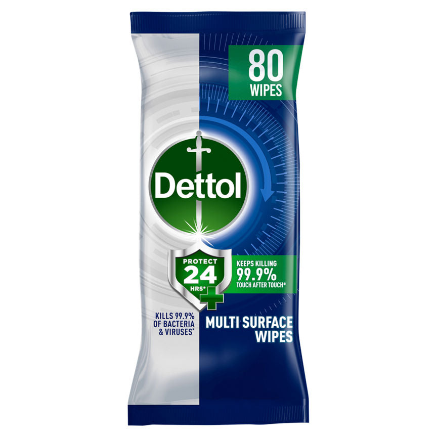 Dettol 80 24 Hour Antibacterial Multi Surface Ocean Fresh Wipes GOODS ASDA   