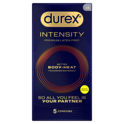 Durex 5 Intensity Condoms latex-free nitrile condoms, imported from the UK