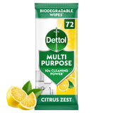 Dettol cleaning wipes citrus zest 72 pack, imported from the UK