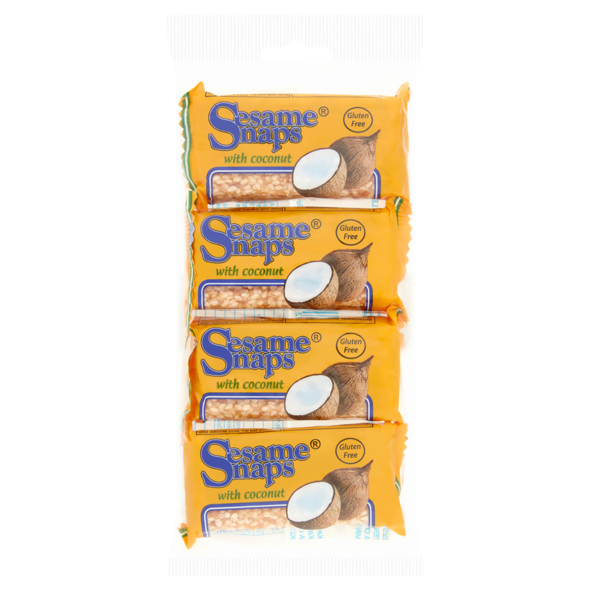Sesame Snaps with Coconut 120g, imported from the UK