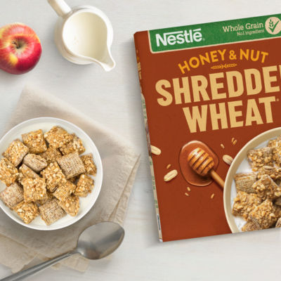 Nestle Shredded Wheat Bitesize Honey & Nut Breakfast Cereal 500g