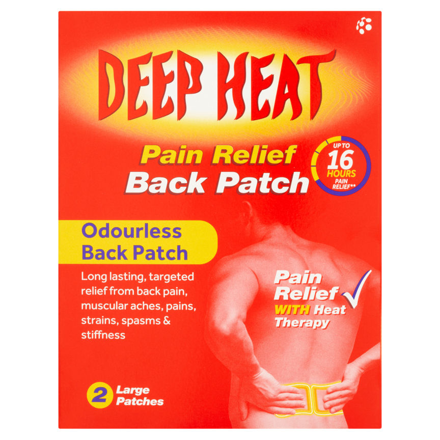 Deep Heat Pain Relief Back Patch 2 Large Patches