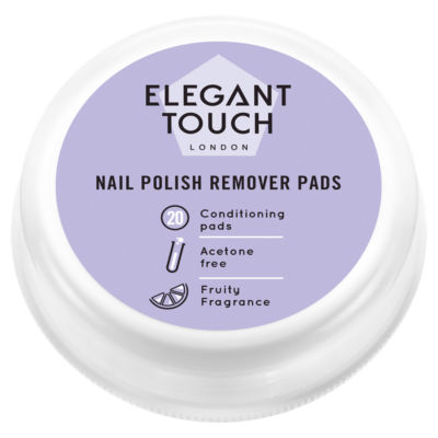 Elegant Touch London nail polish remover pads 20 count, imported from the UK