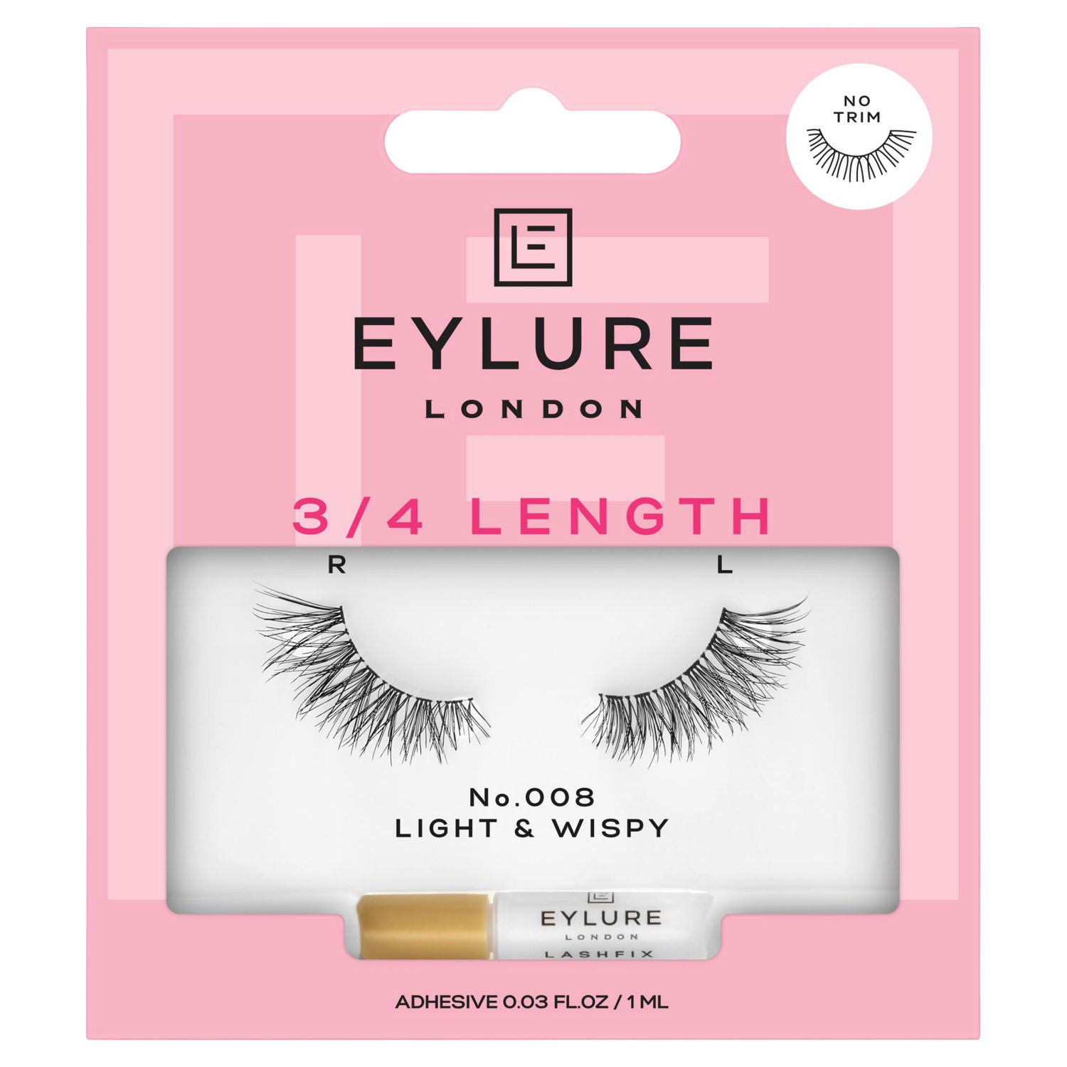 Eylure false lashes 3/4 length 008, imported from the UK