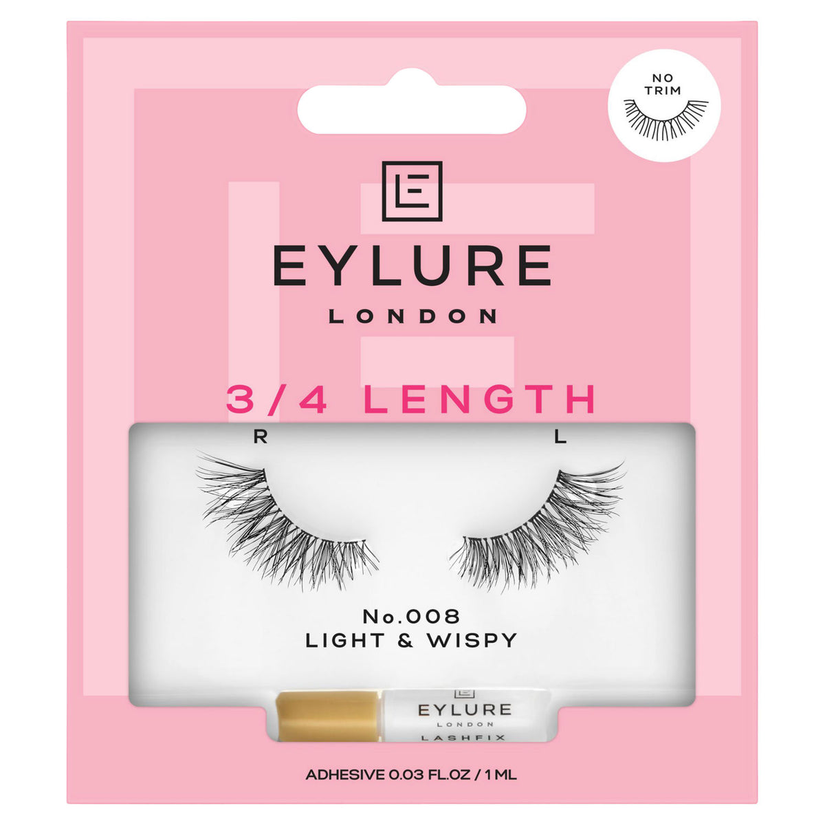 Eylure false lashes 3/4 length 008, imported from the UK