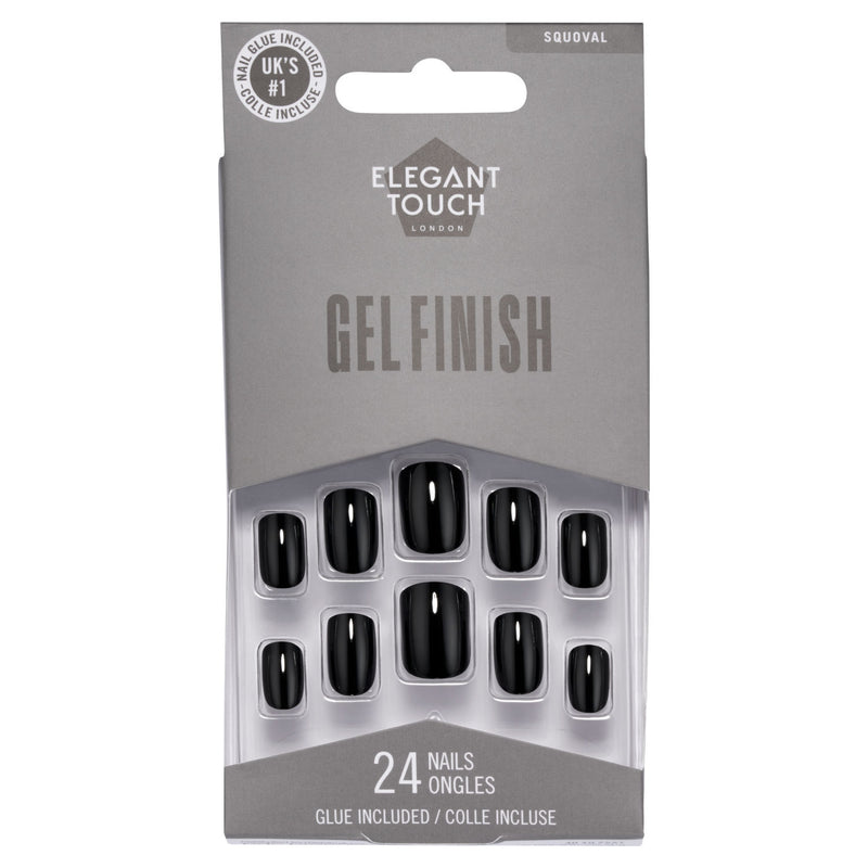 Elegant Touch London Squoval Gel Finish false nails 24 pack, imported from the UK