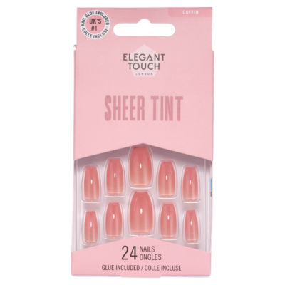 Elegant Touch Sheer Tint 24 nails with glue, UK version