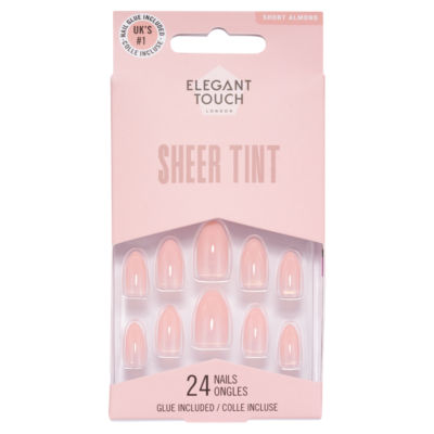 Kiss 24 Sheer Tint Nails short almond, imported from the UK