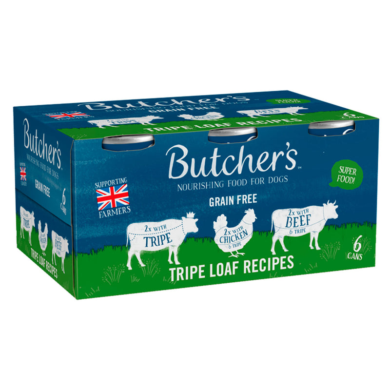 Butcher's tripe wet dog food 6x400g, imported from the UK