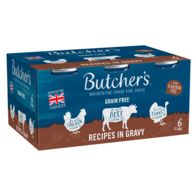 ASDA Butcher's Nourishing Food for Dogs Recipes in Gravy Wet Dog Food 6 x 400g- Buy online at McGrocer