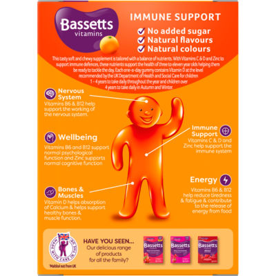 Bassetts Immune Support orange gummies 30 count - British product