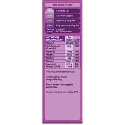 Bassetts solbær & eple Omega-3 multivitamin Gummies for barn 3-6 år 30 Gummies