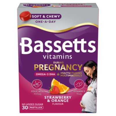 Bassetts Pregnancy Pastilles Strawberry & Orange 30 - British product