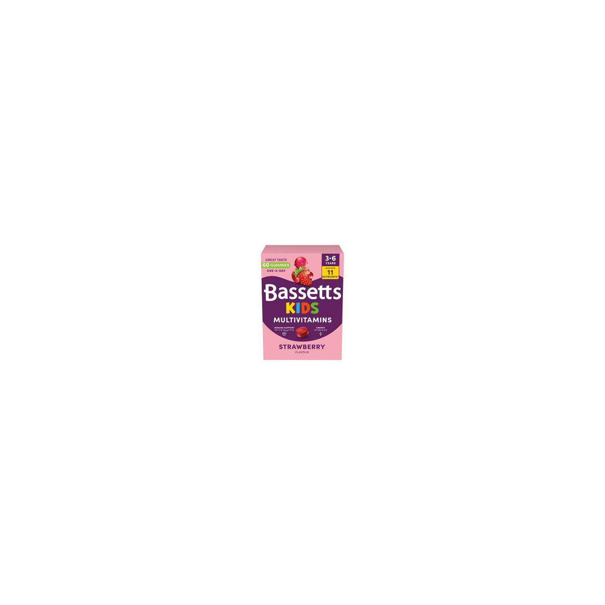 Bassetts multivitamin gummies strawberry flavour 60 gummies (British brand)