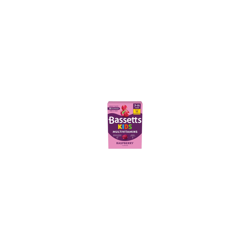 Bassetts Kids Multivitamins raspberry flavour 30 gummies (British brand)