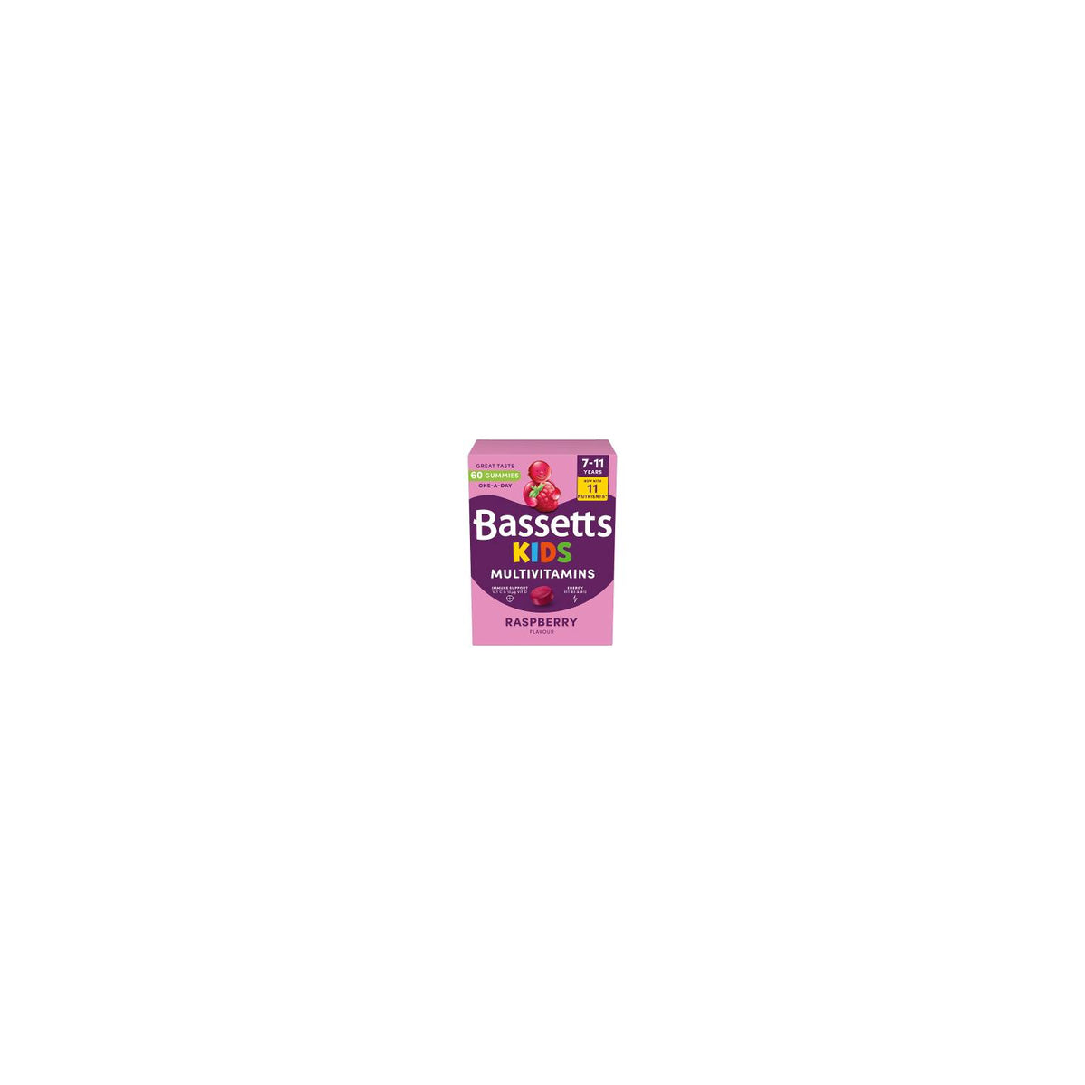 Bassetts kids multivitamin gummies raspberry 60 count - British product