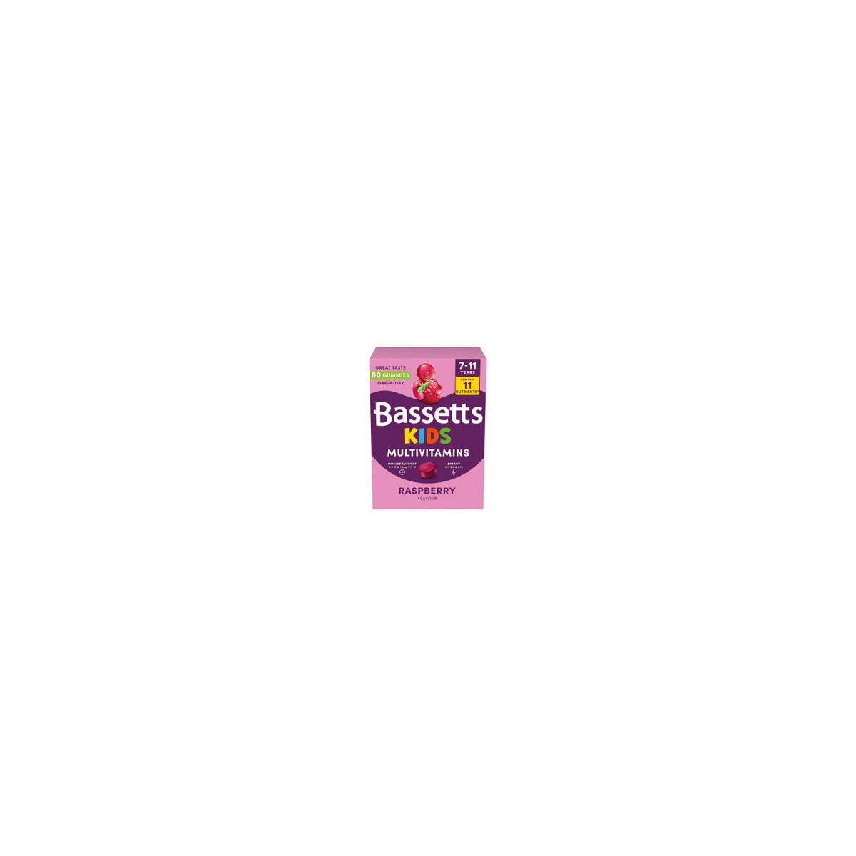 Bassetts kids multivitamin gummies raspberry 60 count - British product