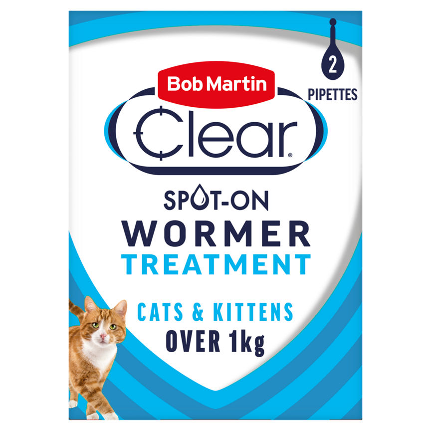 Bob Martin Wormer Spot-On Solution for Cats & Kittens Praziquantel GOODS ASDA   