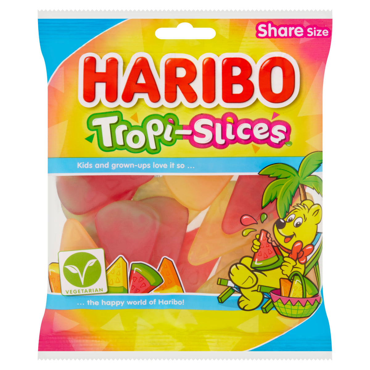 Haribo Tropi-Slices fruit gums 150g, imported from the UK