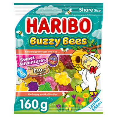 Haribo Buzzy Bees fruit jelly foam sweets 160g, UK version
