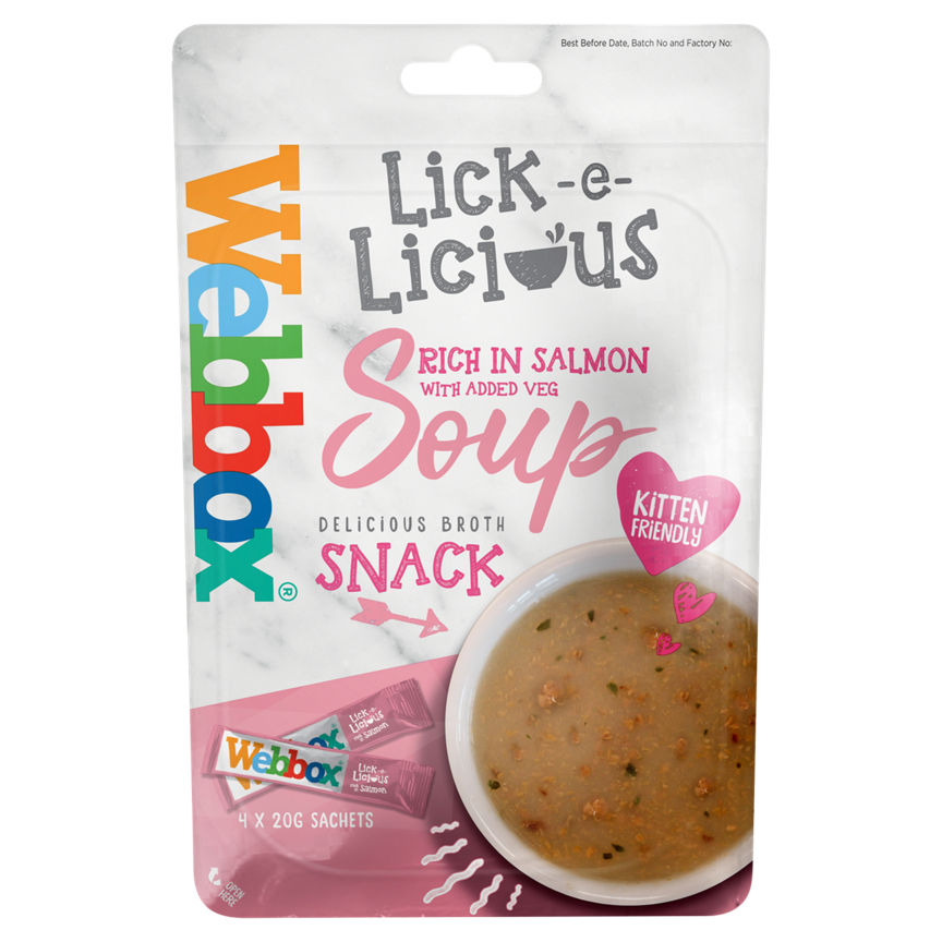 Webbox Lick-e-Licious Rich in Salmon 4 x 20g