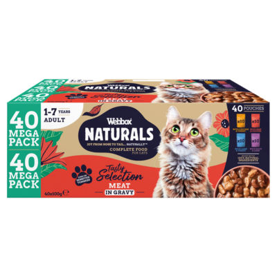 Webbox Naturals Tasty Selection Fleisch in Soße Nassfutter für ausgewachsene Katzen 40 x 100g