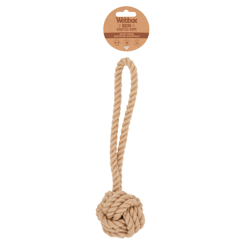 Webbox Eco Knotted Rope hardwearing hemp dog toy, UK version