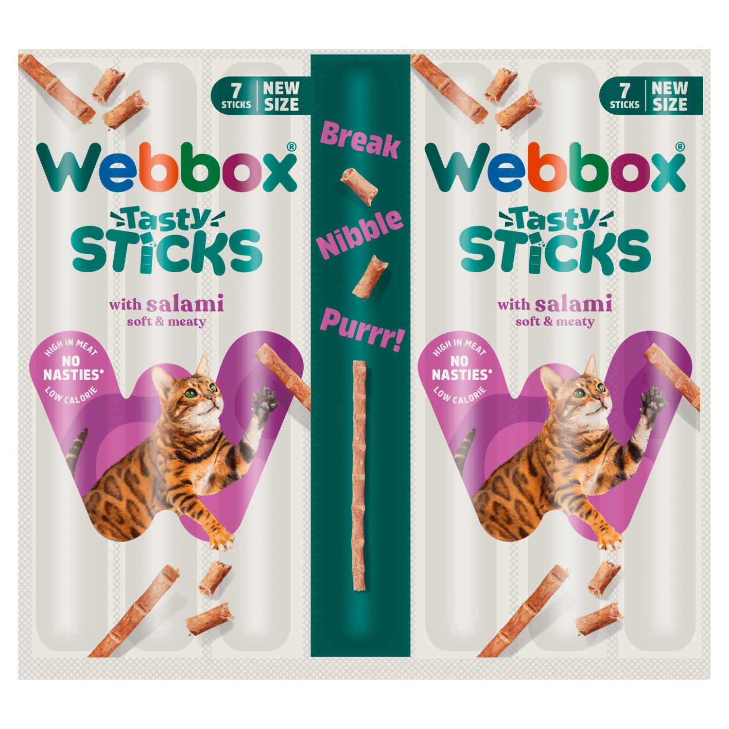 Webbox cat treat sticks with salami 35g, imported from the UK