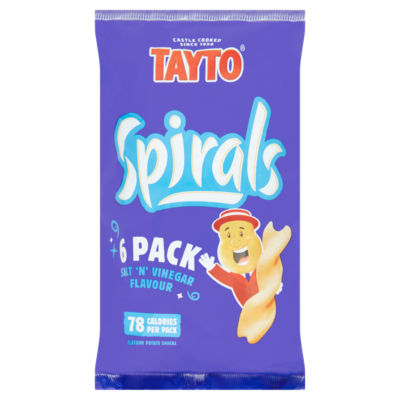 Tayto salt and vinegar spirals 6x16g, UK version