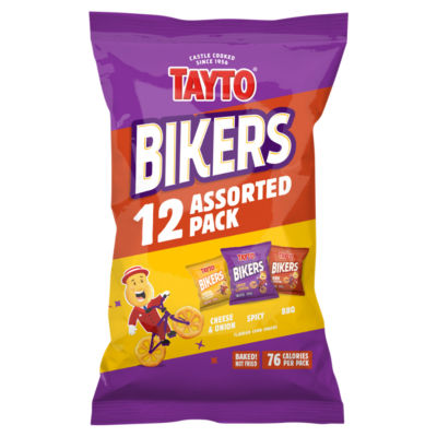 ASDA Tayto Bikers Assorted Pack Corn Snacks 12 x 16g- Buy online at McGrocer