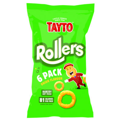 ASDA Tayto Rollers Onion Flavour Corn Snacks 6 x 16g- Buy online at McGrocer