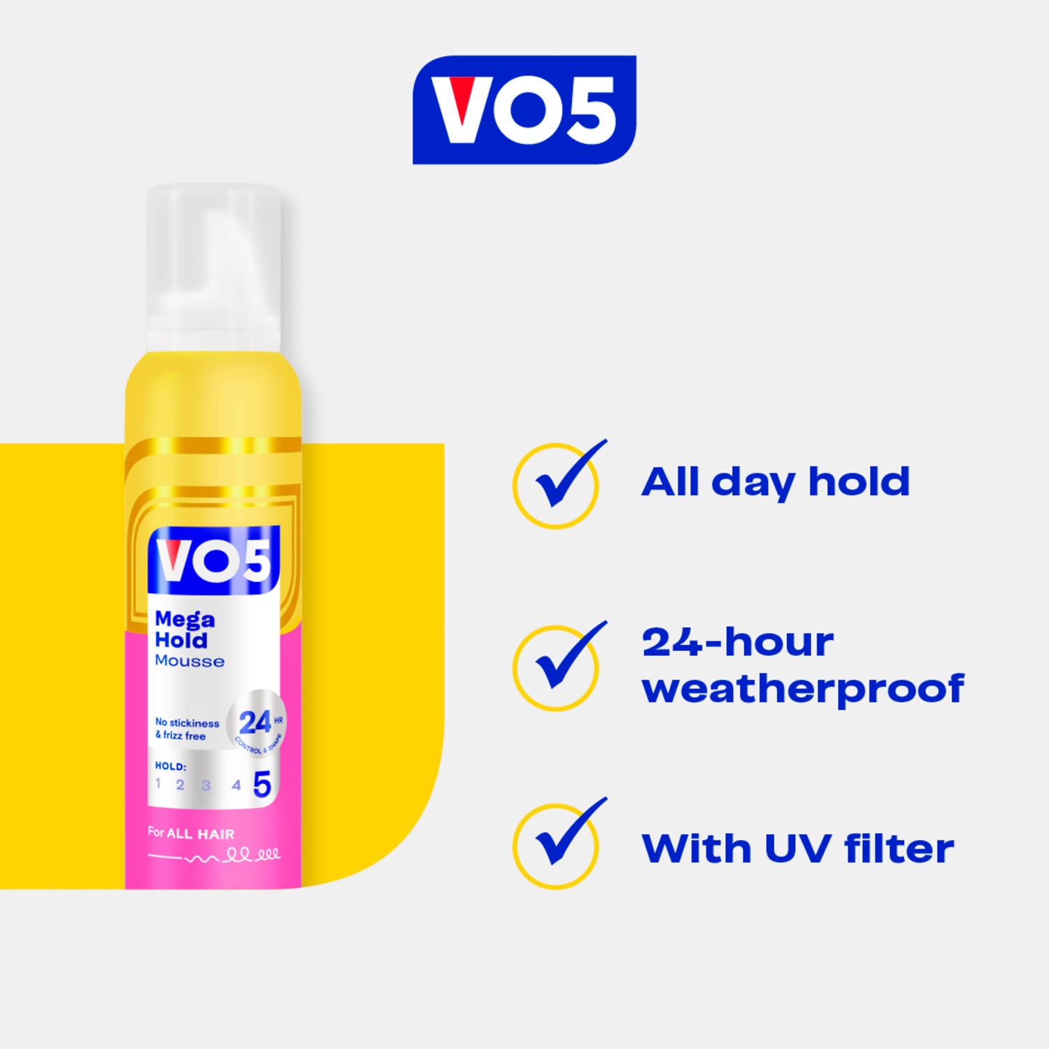 VO5 Mega Hold Hair Mousse 176 grams (British brand)