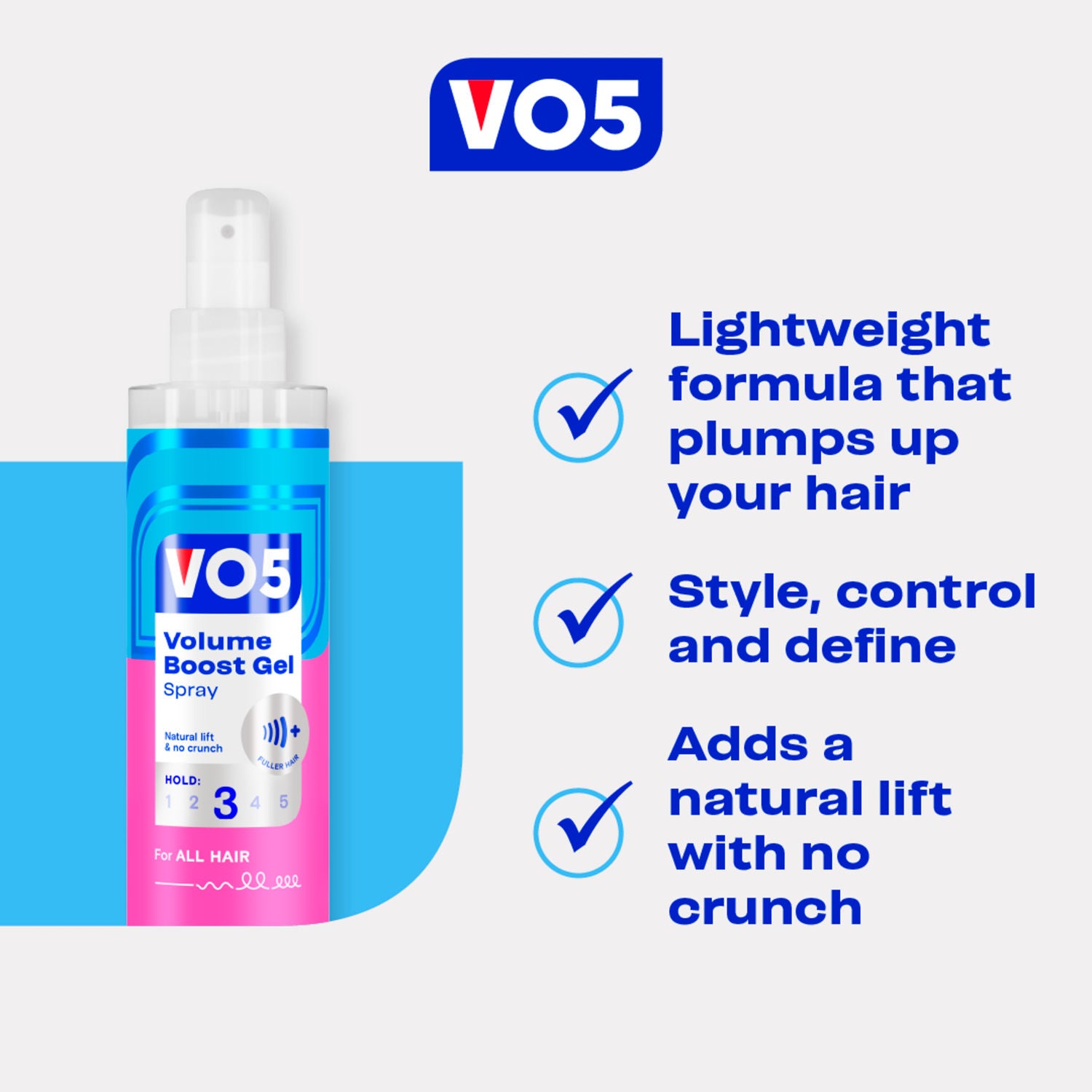 VO5 volume boost gel spray 165g (British brand)