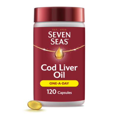 Seven Seas Cod Liver Oil One-a-day Omega-3 Fish Oil Vitamin D 120 capsules